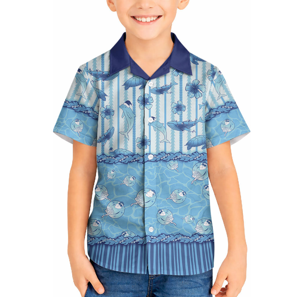 Hawaii Christmas In July Hawaiian Shirt Sky Blue Mele Kalikimaka Sea Animals DT05 - Polynesian Pride