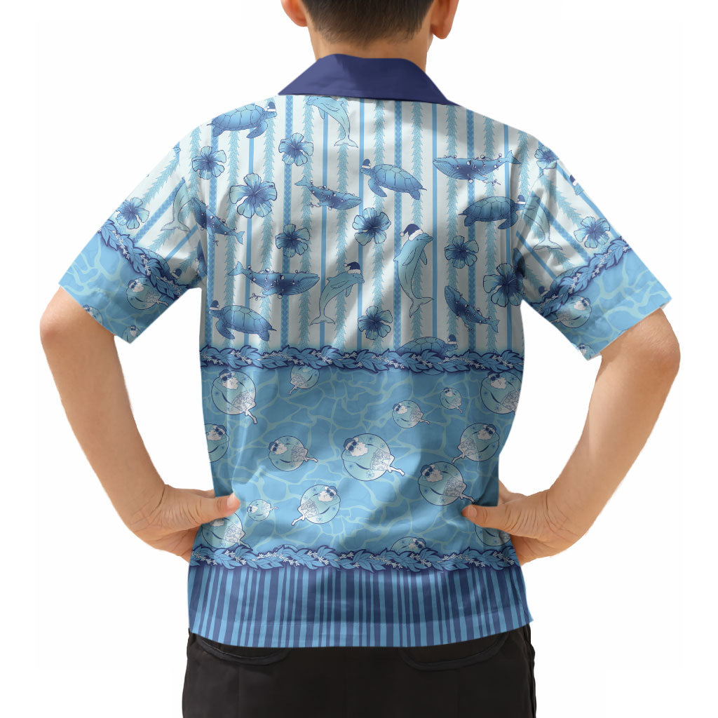 Hawaii Christmas In July Hawaiian Shirt Sky Blue Mele Kalikimaka Sea Animals DT05 - Polynesian Pride
