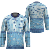 Hawaii Christmas In July Hockey Jersey Sky Blue Mele Kalikimaka Sea Animals DT05 - Polynesian Pride