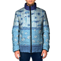 Hawaii Christmas In July Padded Jacket Sky Blue Mele Kalikimaka Sea Animals DT05 Men Blue - Polynesian Pride