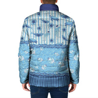 Hawaii Christmas In July Padded Jacket Sky Blue Mele Kalikimaka Sea Animals DT05 - Polynesian Pride