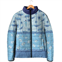 Hawaii Christmas In July Padded Jacket Sky Blue Mele Kalikimaka Sea Animals DT05 - Polynesian Pride