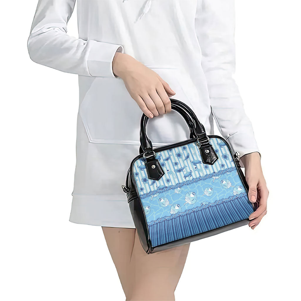 Hawaii Christmas In July Shoulder Handbag Sky Blue Mele Kalikimaka Sea Animals