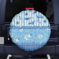 Hawaii Christmas In July Spare Tire Cover Sky Blue Mele Kalikimaka Sea Animals DT05 No hole Blue - Polynesian Pride