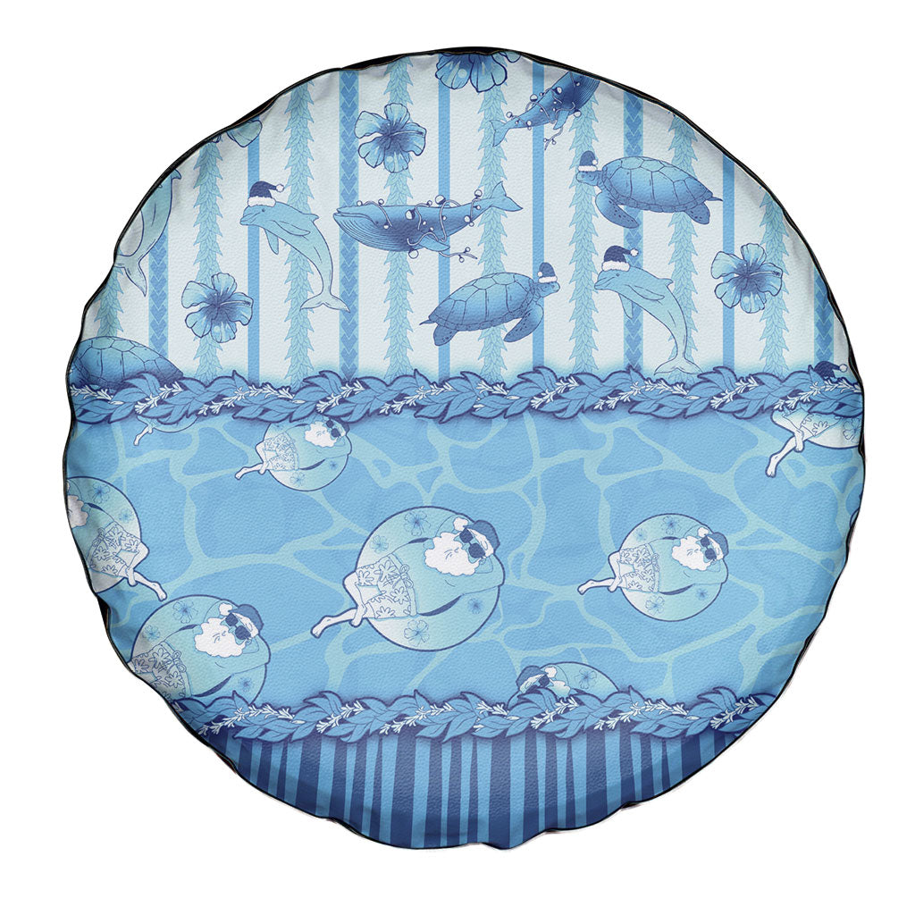 Hawaii Christmas In July Spare Tire Cover Sky Blue Mele Kalikimaka Sea Animals DT05 - Polynesian Pride