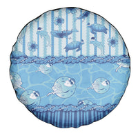 Hawaii Christmas In July Spare Tire Cover Sky Blue Mele Kalikimaka Sea Animals DT05 - Polynesian Pride
