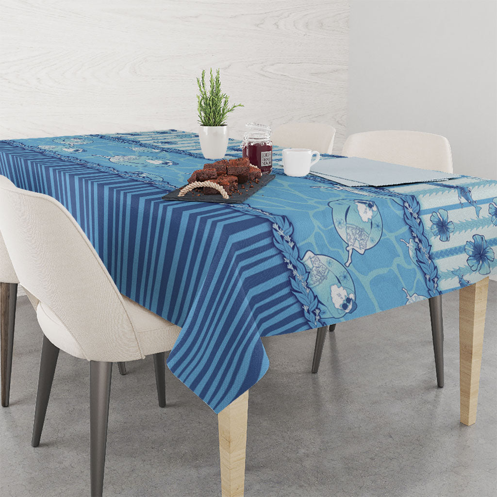 Hawaii Christmas In July Tablecloth Sky Blue Mele Kalikimaka Sea Animals DT05 - Polynesian Pride