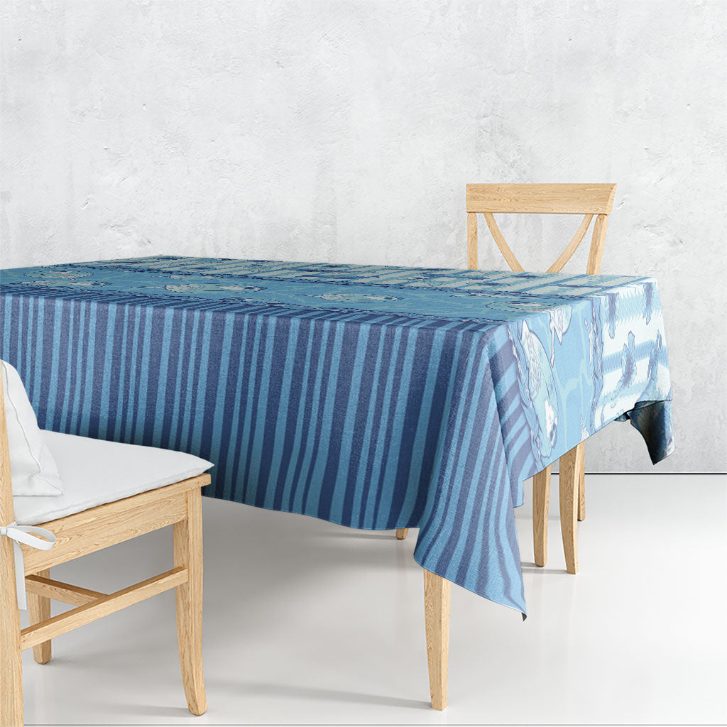 Hawaii Christmas In July Tablecloth Sky Blue Mele Kalikimaka Sea Animals DT05 - Polynesian Pride