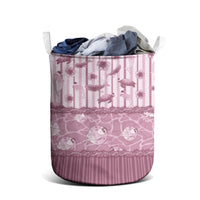 Hawaii Christmas In July Laundry Basket Dusty Pink Mele Kalikimaka Sea Animals
