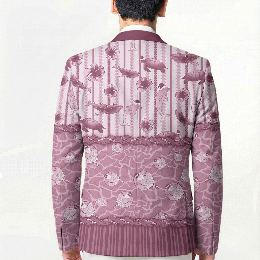 Hawaii Christmas In July Blazer Dusty Pink Mele Kalikimaka Sea Animals