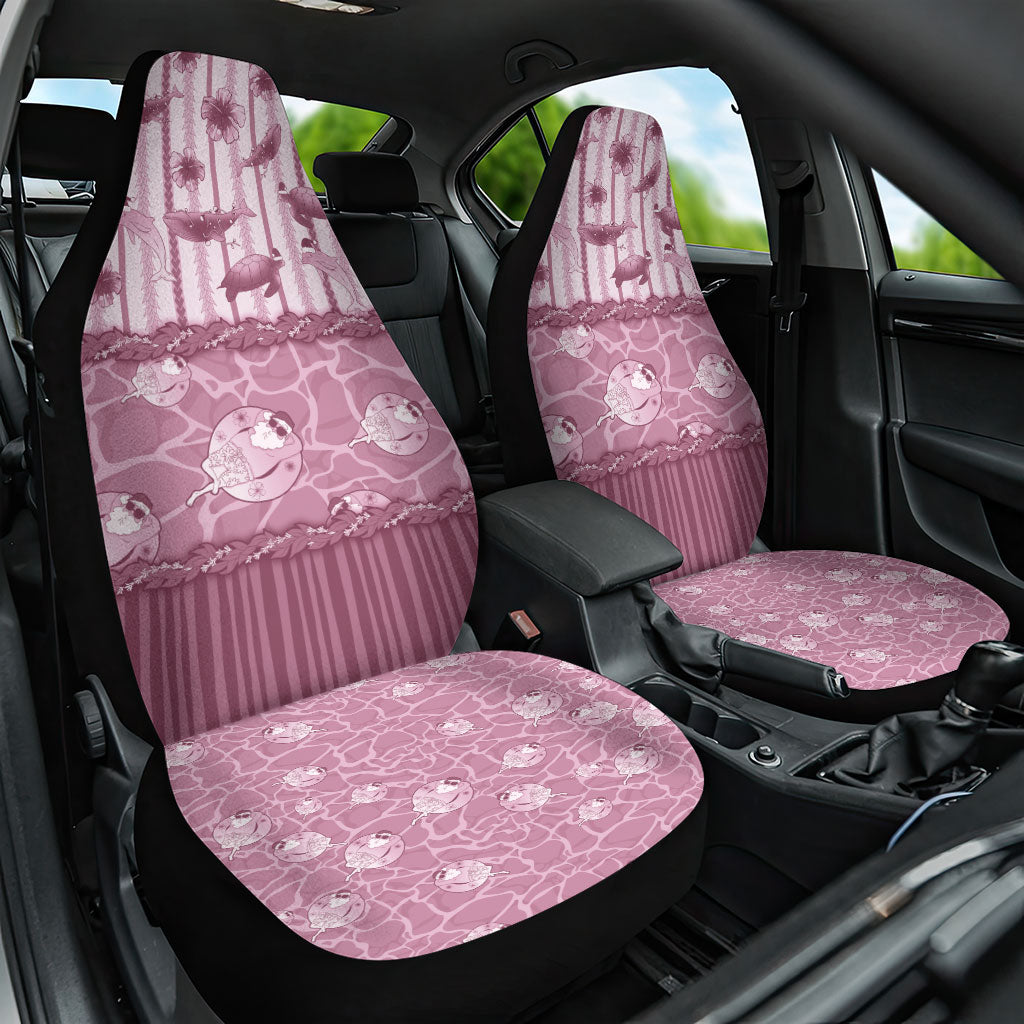 Hawaii Christmas In July Car Seat Cover Dusty Pink Mele Kalikimaka Sea Animals