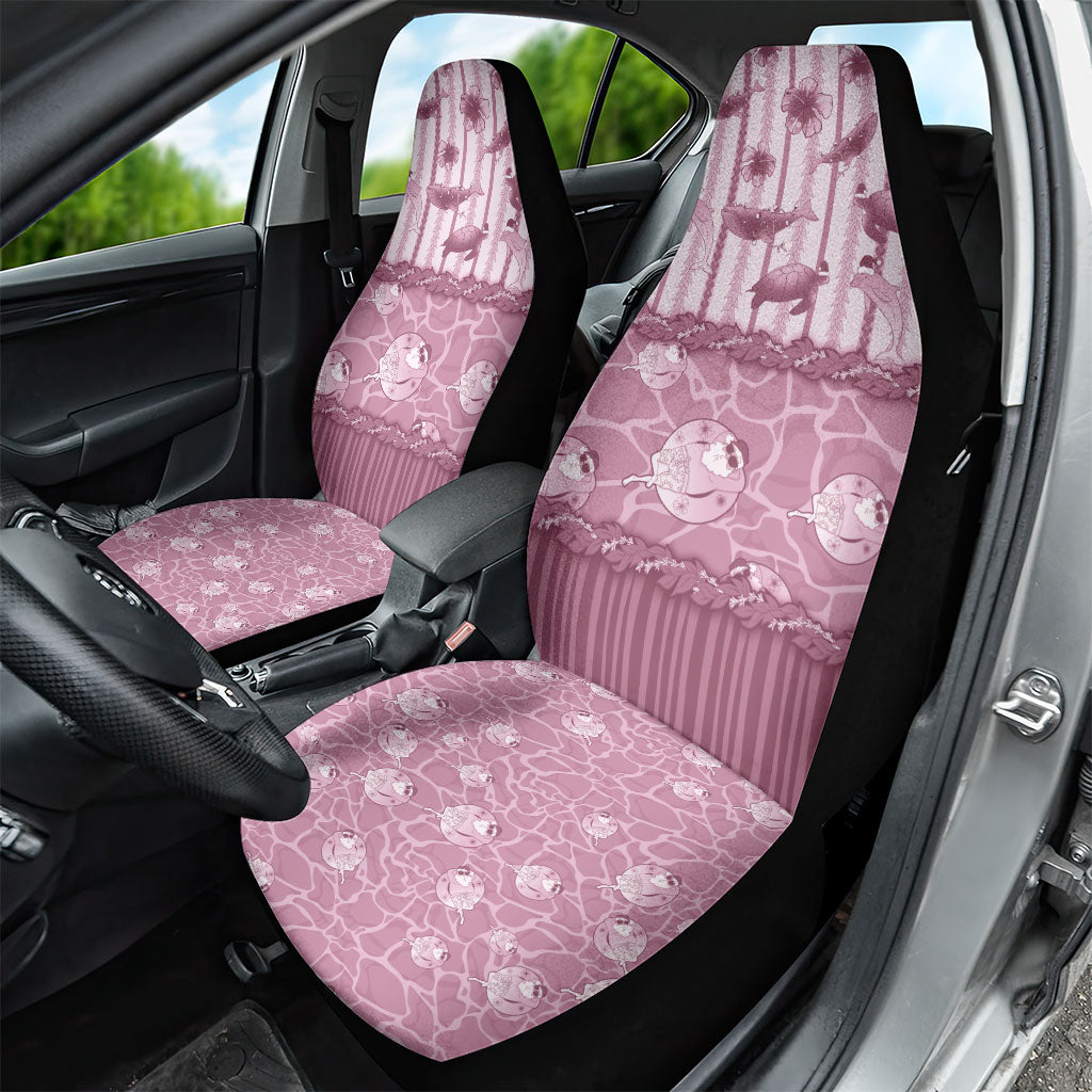 Hawaii Christmas In July Car Seat Cover Dusty Pink Mele Kalikimaka Sea Animals