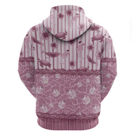 Hawaii Christmas In July Hoodie Dusty Pink Mele Kalikimaka Sea Animals