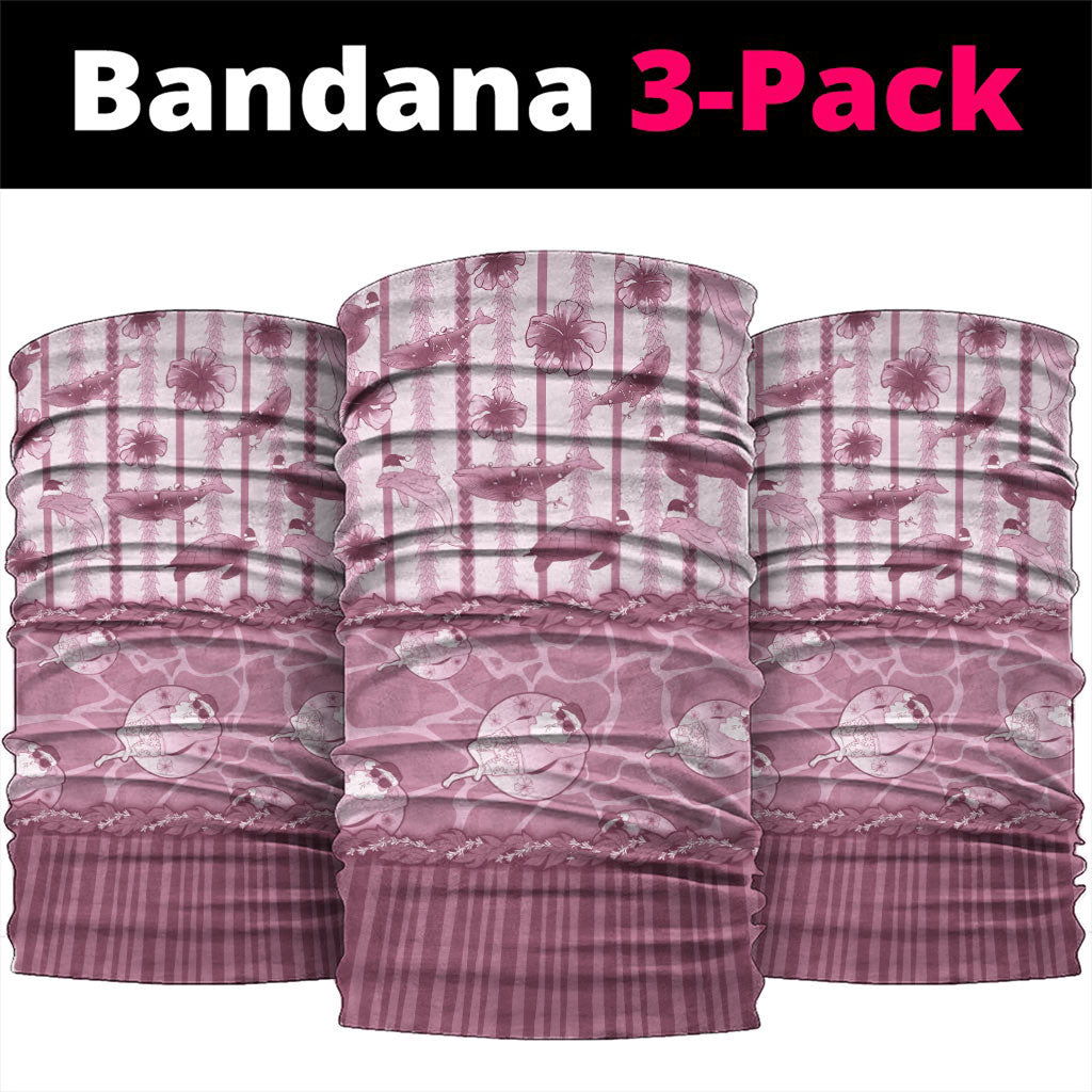 Hawaii Christmas In July Neck Gaiter Dusty Pink Mele Kalikimaka Sea Animals DT05 package One Size: 25*50cm Pink - Polynesian Pride