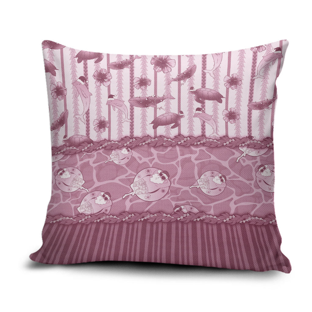 Hawaii Christmas In July Pillow Cover Dusty Pink Mele Kalikimaka Sea Animals DT05 Pink - Polynesian Pride