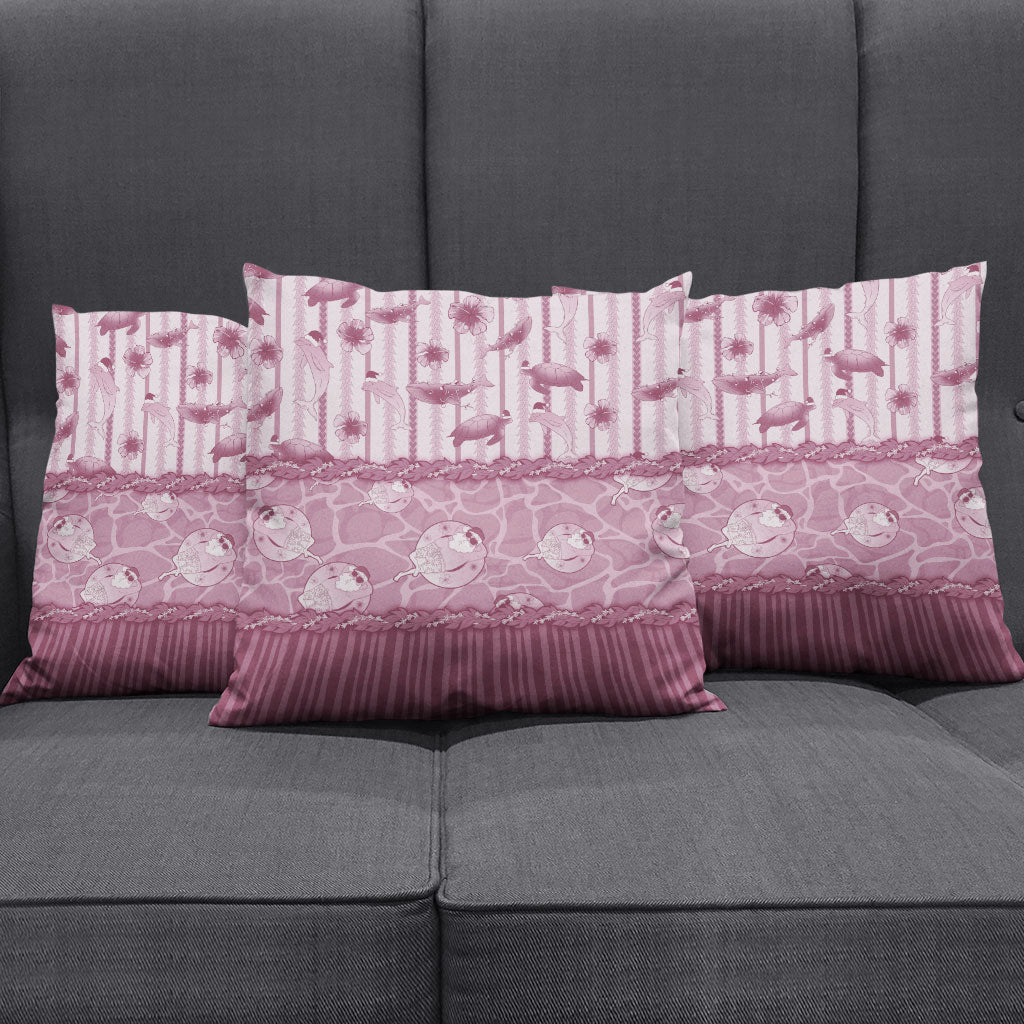 Hawaii Christmas In July Pillow Cover Dusty Pink Mele Kalikimaka Sea Animals DT05 - Polynesian Pride