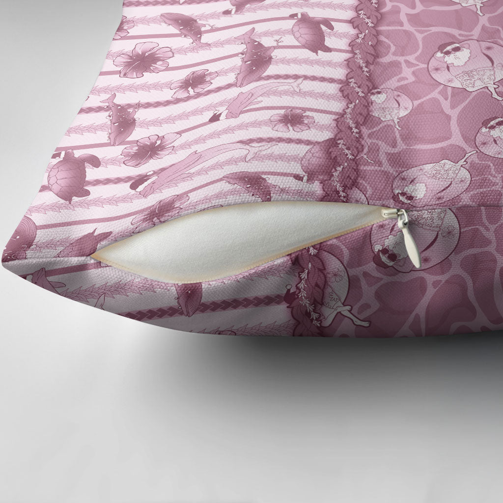Hawaii Christmas In July Pillow Cover Dusty Pink Mele Kalikimaka Sea Animals DT05 - Polynesian Pride
