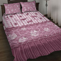Hawaii Christmas In July Quilt Bed Set Dusty Pink Mele Kalikimaka Sea Animals DT05 Pink - Polynesian Pride