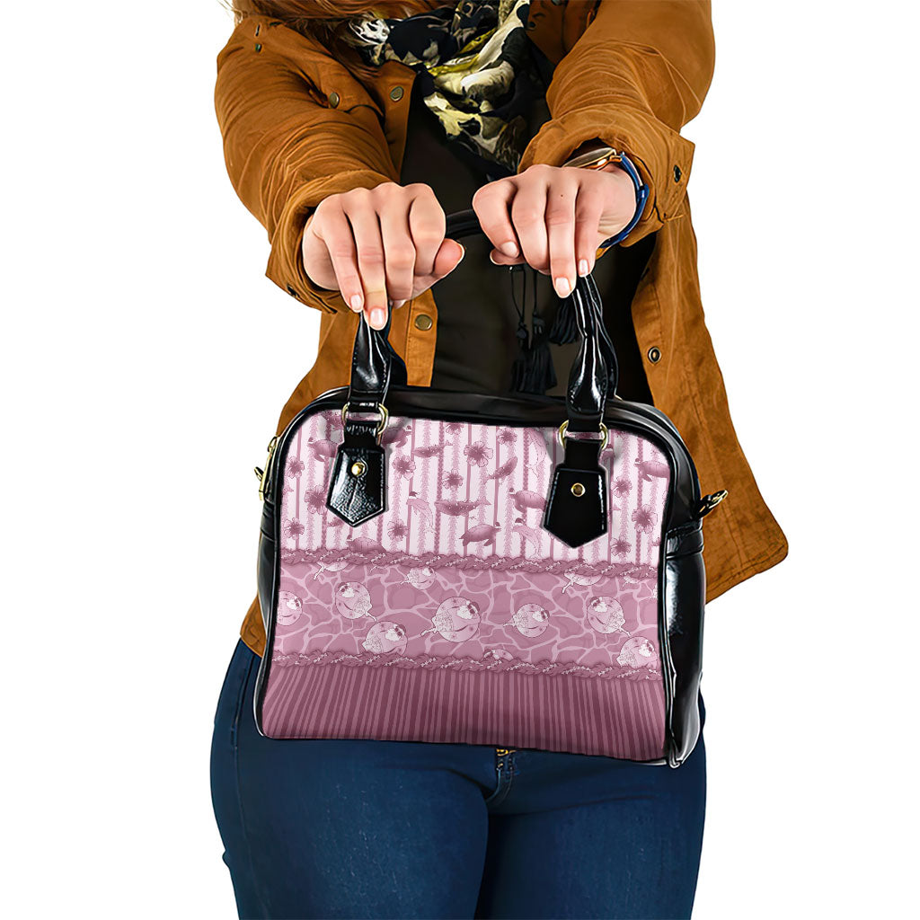 Hawaii Christmas In July Shoulder Handbag Dusty Pink Mele Kalikimaka Sea Animals DT05 One Size Pink - Polynesian Pride