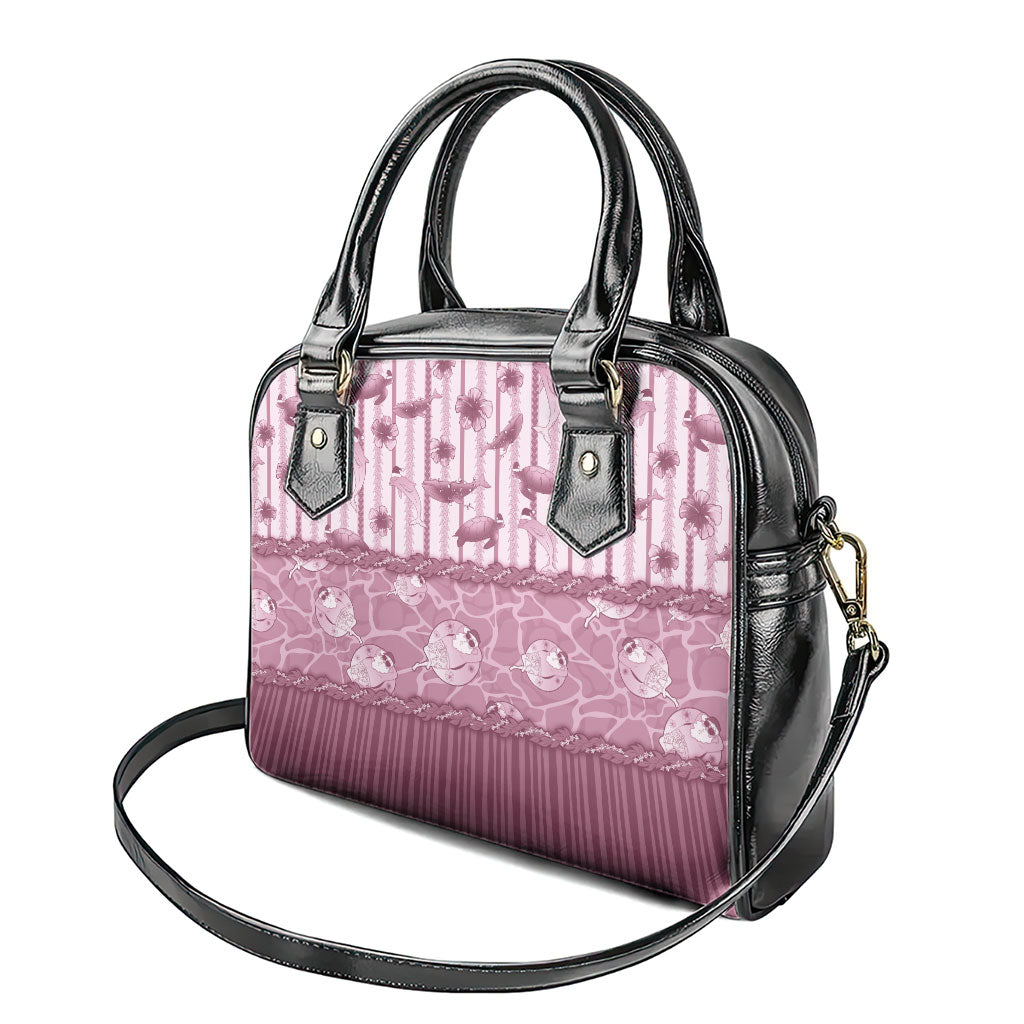 Hawaii Christmas In July Shoulder Handbag Dusty Pink Mele Kalikimaka Sea Animals DT05 - Polynesian Pride