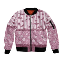 Hawaii Christmas In July Sleeve Zip Bomber Jacket Dusty Pink Mele Kalikimaka Sea Animals DT05 Unisex Pink - Polynesian Pride