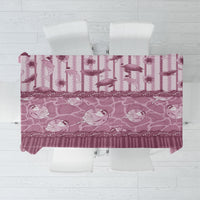 Hawaii Christmas In July Tablecloth Dusty Pink Mele Kalikimaka Sea Animals