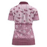 Hawaii Christmas In July Women Polo Shirt Dusty Pink Mele Kalikimaka Sea Animals