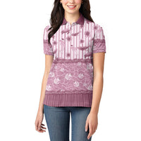 Hawaii Christmas In July Women Polo Shirt Dusty Pink Mele Kalikimaka Sea Animals