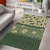 Hawaii Christmas In July Area Rug Olive Green Mele Kalikimaka Sea Animals