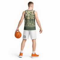 Hawaii Christmas In July Basketball Jersey Olive Green Mele Kalikimaka Sea Animals