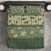Hawaii Christmas In July Bedding Set Olive Green Mele Kalikimaka Sea Animals DT05 Green - Polynesian Pride