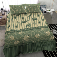 Hawaii Christmas In July Bedding Set Olive Green Mele Kalikimaka Sea Animals DT05 - Polynesian Pride
