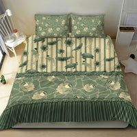 Hawaii Christmas In July Bedding Set Olive Green Mele Kalikimaka Sea Animals DT05 - Polynesian Pride