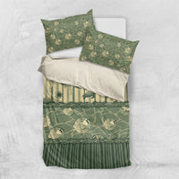 Hawaii Christmas In July Bedding Set Olive Green Mele Kalikimaka Sea Animals DT05 US Twin 172cm x 218cm Green - Polynesian Pride