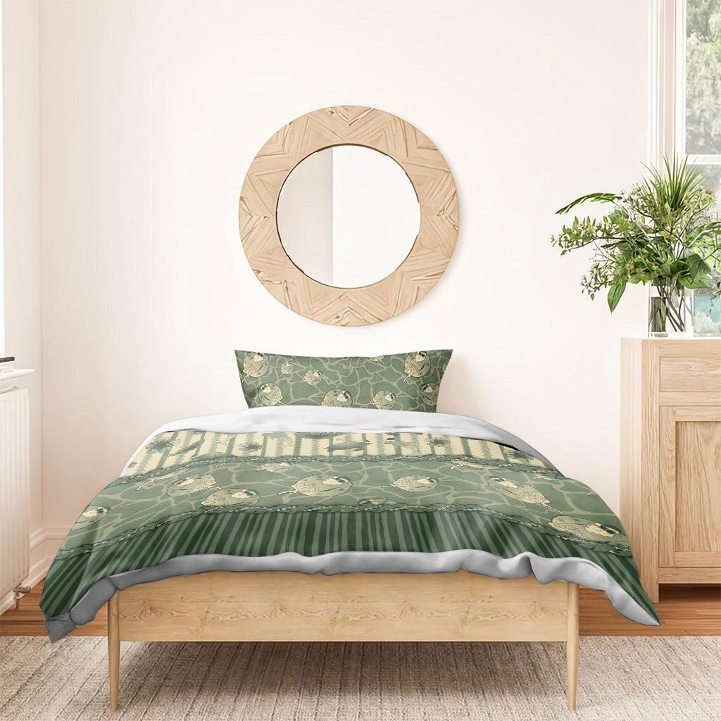 Hawaii Christmas In July Bedding Set Olive Green Mele Kalikimaka Sea Animals DT05 - Polynesian Pride