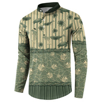 Hawaii Christmas In July Button Sweatshirt Olive Green Mele Kalikimaka Sea Animals DT05 - Polynesian Pride
