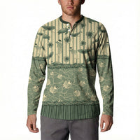 Hawaii Christmas In July Button Sweatshirt Olive Green Mele Kalikimaka Sea Animals DT05 - Polynesian Pride