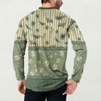 Hawaii Christmas In July Button Sweatshirt Olive Green Mele Kalikimaka Sea Animals DT05 - Polynesian Pride