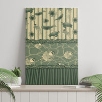 Hawaii Christmas In July Canvas Wall Art Olive Green Mele Kalikimaka Sea Animals