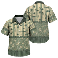 Hawaii Christmas In July Family Matching Off The Shoulder Long Sleeve Dress and Hawaiian Shirt Olive Green Mele Kalikimaka Sea Animals DT05 Son's Shirt Green - Polynesian Pride