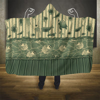 Hawaii Christmas In July Hooded Blanket Olive Green Mele Kalikimaka Sea Animals DT05 - Polynesian Pride