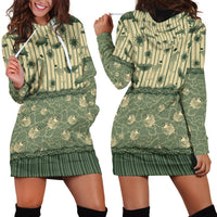 Hawaii Christmas In July Hoodie Dress Olive Green Mele Kalikimaka Sea Animals