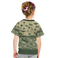 Hawaii Christmas In July Kid T Shirt Olive Green Mele Kalikimaka Sea Animals DT05 - Polynesian Pride