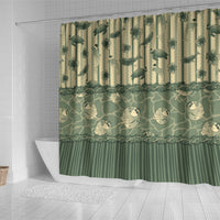 Hawaii Christmas In July Shower Curtain Olive Green Mele Kalikimaka Sea Animals DT05 - Polynesian Pride