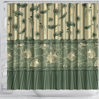 Hawaii Christmas In July Shower Curtain Olive Green Mele Kalikimaka Sea Animals DT05 - Polynesian Pride