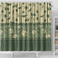 Hawaii Christmas In July Shower Curtain Olive Green Mele Kalikimaka Sea Animals DT05 - Polynesian Pride