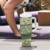 Hawaii Christmas In July Tumbler With Handle Olive Green Mele Kalikimaka Sea Animals