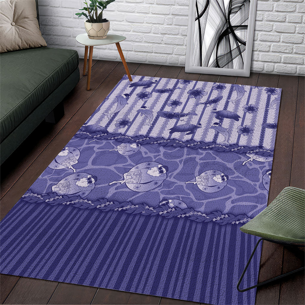 Hawaii Christmas In July Area Rug Amethyst Purple Mele Kalikimaka Sea Animals DT05 Purple - Polynesian Pride