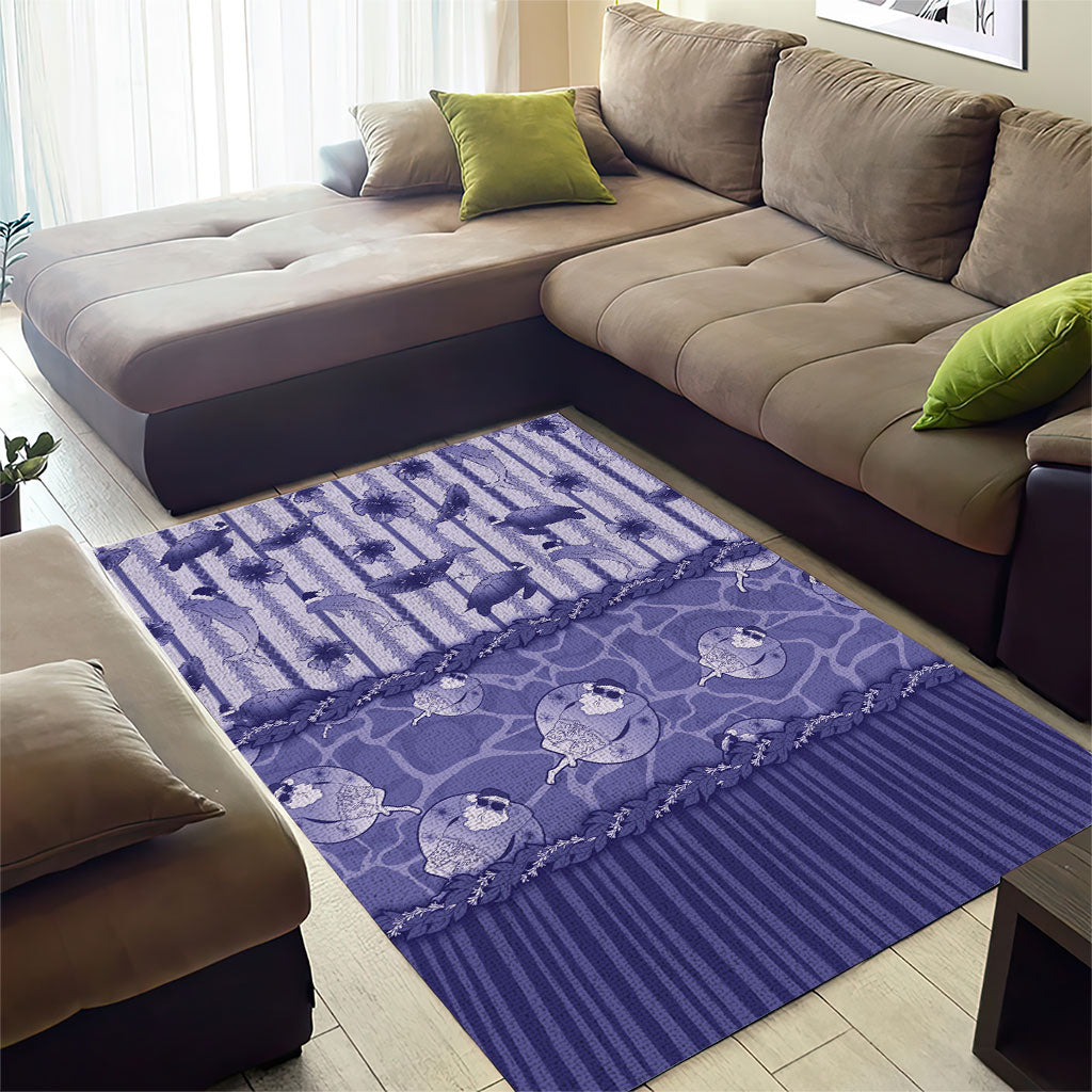 Hawaii Christmas In July Area Rug Amethyst Purple Mele Kalikimaka Sea Animals DT05 - Polynesian Pride
