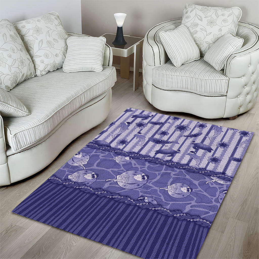 Hawaii Christmas In July Area Rug Amethyst Purple Mele Kalikimaka Sea Animals DT05 - Polynesian Pride